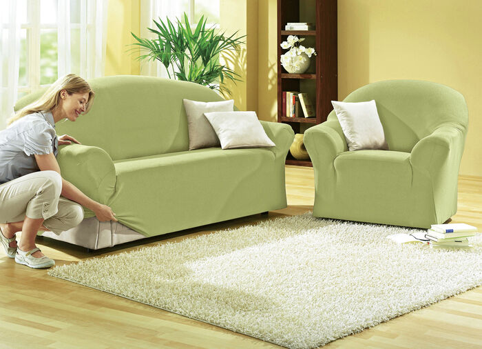 Schützende Stretchbezüge für Sessel und Sofa GRÜN