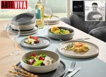 Arte Viva 12-teiliges Tafel-Service aus Markensteinzeug BEIGE