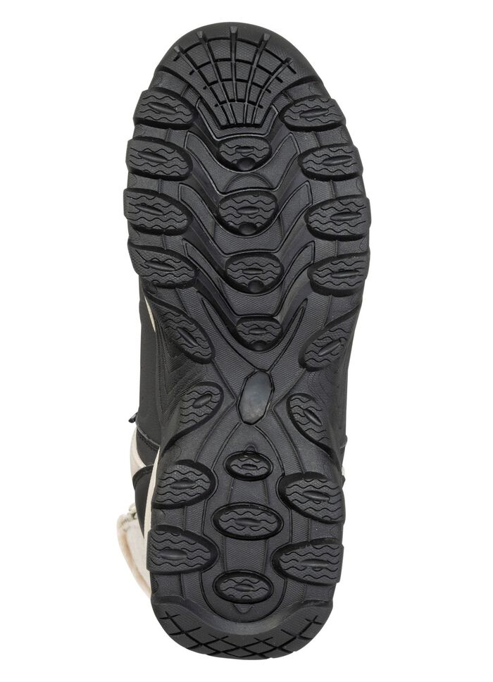 Gef&uuml;tterte Damen-Stiefel, Winterschuhe, mit Reissverschluss ECRU-SCHWARZ