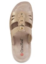 Pantolette mit gl&auml;nzendem Schmuck 