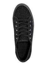 Schnürschuh mit Blüten-Stickerei in Spitzenoptik SCHWARZ