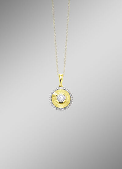 Stilvoller Anh&auml;nger mit Brillant und Diamanten 
