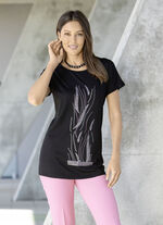 Shirt mit Strasszier in 2 Farben SCHWARZ