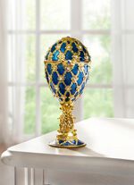 Spieluhr mit goldfarbenen Verzierungen von Hand bemalt 