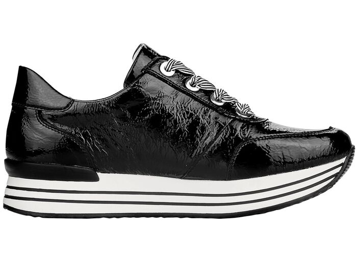 Remonte Sneaker mit effektvoller Schn&uuml;rung SCHWARZ