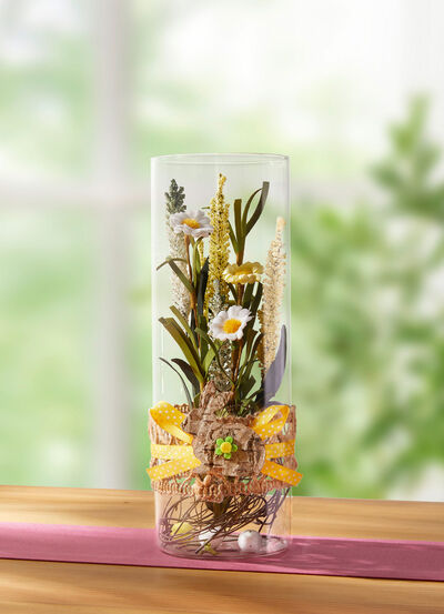 Blüten-Arrangement in Glasvase, , large