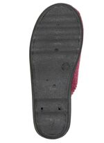 Gef&uuml;tterte Damen-Hausschuhe, mit Schurwolle BORDEAUX