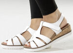 ELENA EDEN, bequeme Damen-Sandalen, Weite H, mit herausnehmbarem Fussbett WEISS