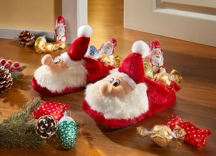 Weihnachtspantoffeln mit s&uuml;sser F&uuml;llung 