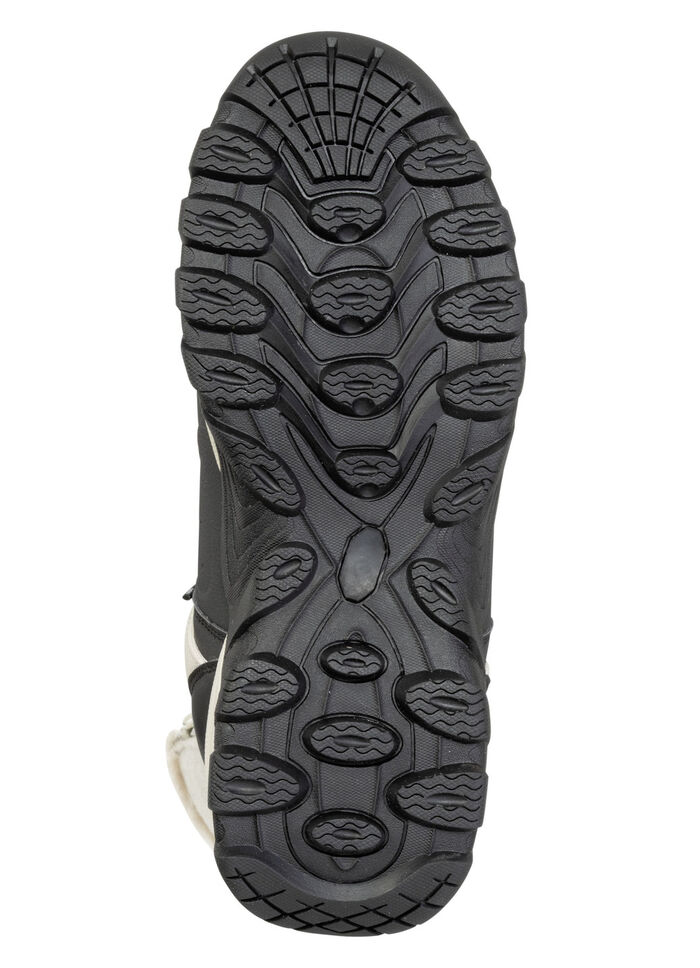 Gefütterte Damen-Stiefel, Winterschuhe, mit Reissverschluss ECRU-SCHWARZ