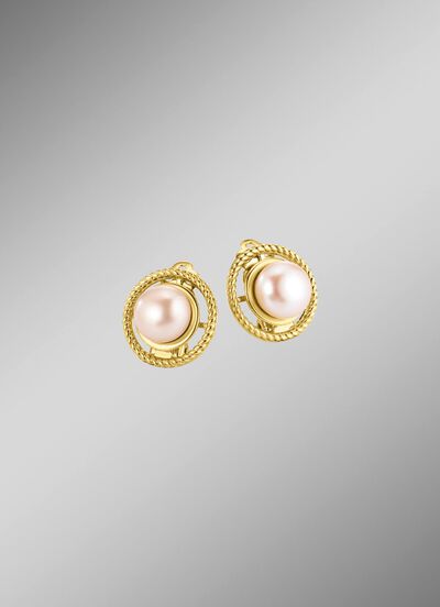 Ohrclips mit S&uuml;sswasser-Zuchtperlen und Clipverschluss 