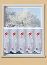 Kurzvorhang mit echter Plauener Stickerei und metallisiertem Garn 