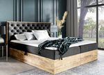 Boxspringbett mit Bettkasten und Topper ANTHRAZIT
