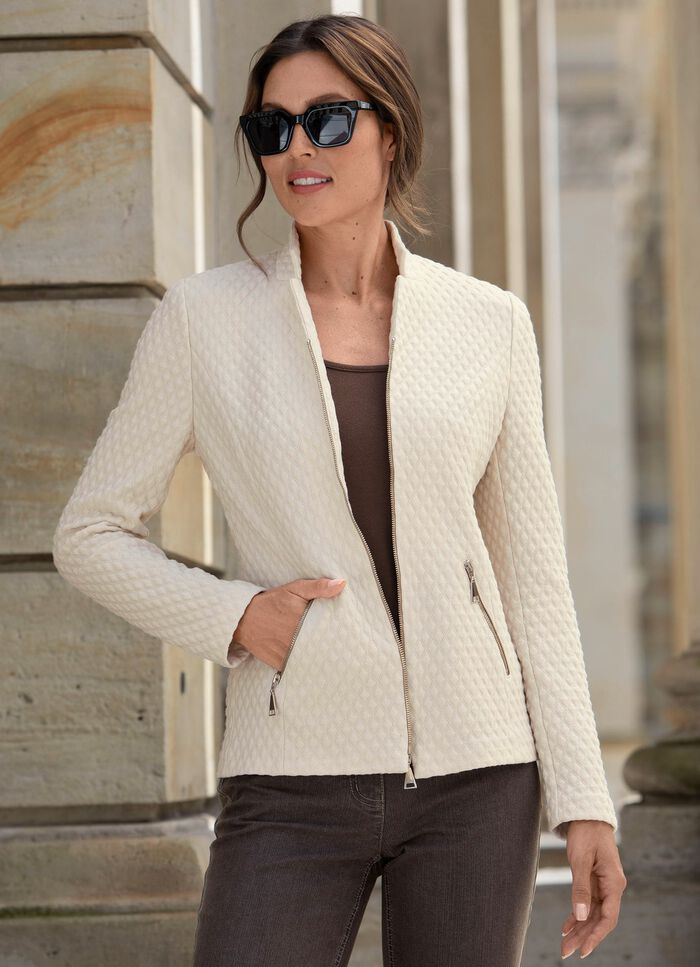 Jacke mit Schulterpolstern CREME
