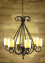 Kerzenleuchter mit LED-Echtwachskerzen ANTIKBRAUN