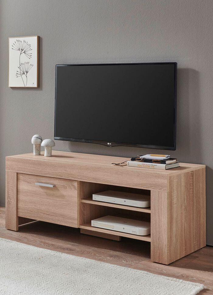 TV-Longboard mit Griffen in Aluminium-Optik EICHE SONOMA