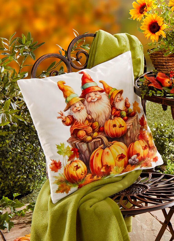 Herbstliche Kissenbezug in Samtoptik 