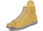 Schnür-Stiefelette aus hochwertigem Leder SENFGELB