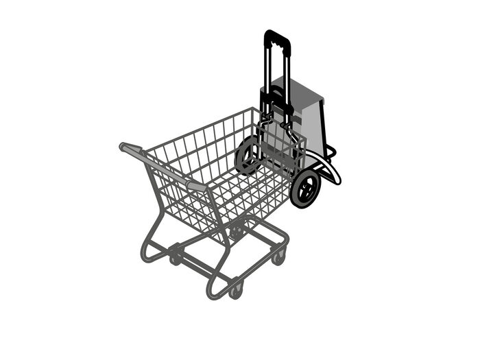 Leichter und leiser Einkaufsroller Royal Shopper BLAU