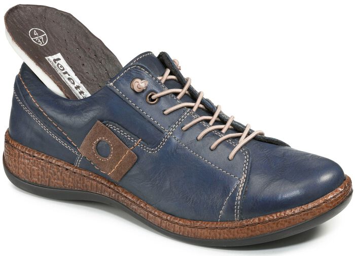 Sneaker aus Nappaleder mit Knitter-Struktur MARINE-BRAUN