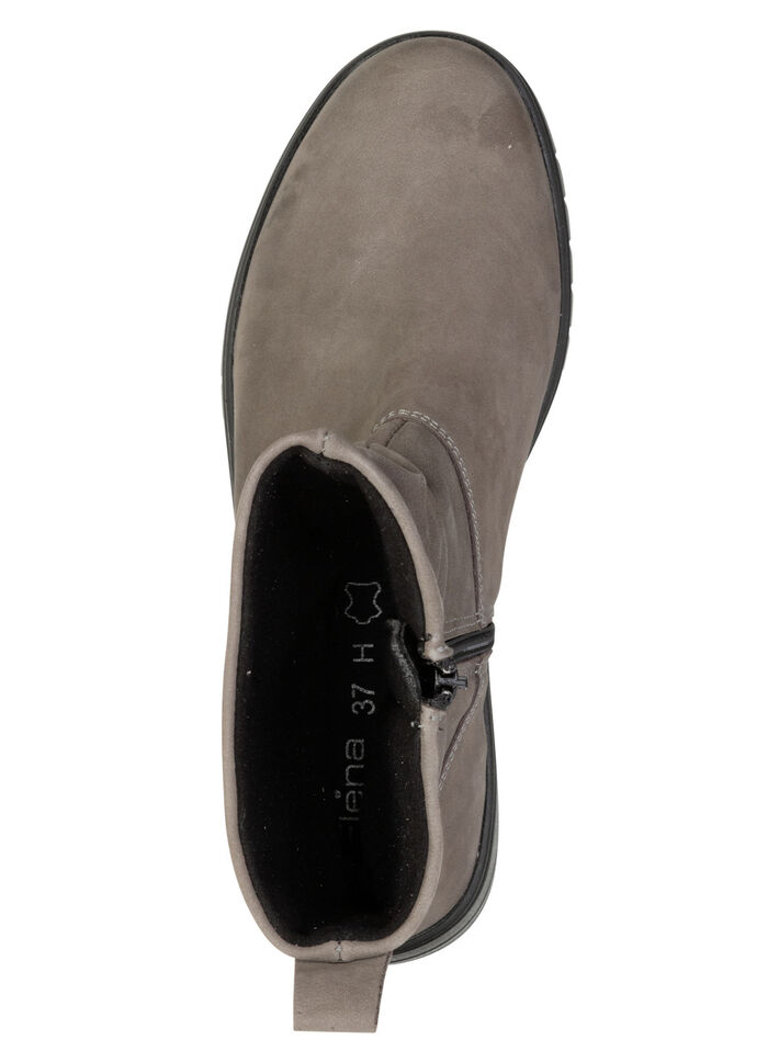 ELENA EDEN, bequeme Damen-Stiefeletten, Weite H, mit herausnehmbarem Fussbett DUNKELTAUPE