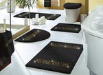 «RHOMTUFT» Luxus-Badgarnituren SCHWARZ-GOLD