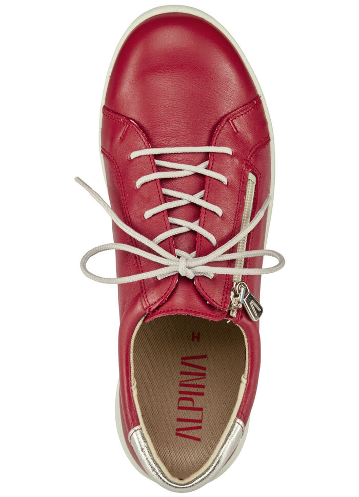 Schnürschuh mit praktischem Seitenreissverschluss ROT