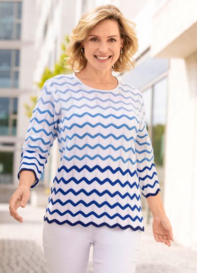 Pullover mit Wellenringeln 