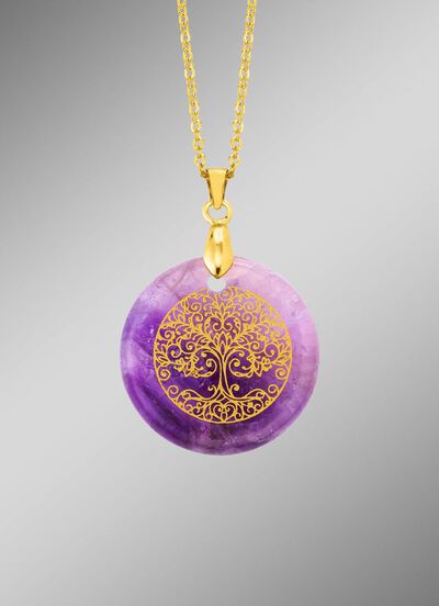 Lebensbaum-Anh&auml;nger mit Amethyst  