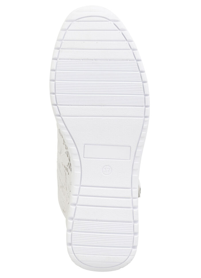 ELENA EDEN Schnür-Bootie mit Blumenmuster in Spitzenoptik WEISS