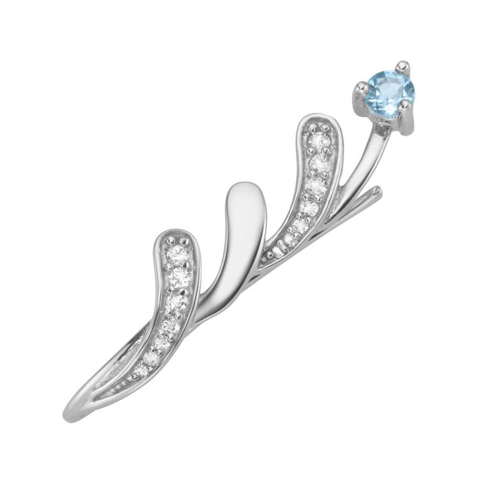 Moderne Ohrhaken mit Blautopas und Zirkonia 