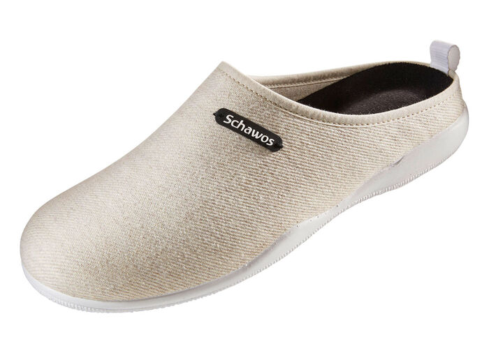Pantoffeln mit rutschhemmender Synthetik-Laufsohle BEIGE