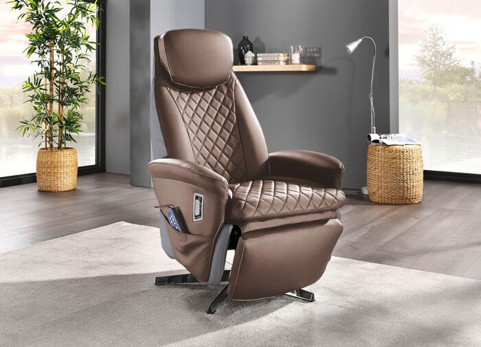 Massagesessel mit W&auml;rmefunktion BRAUN-GRAU