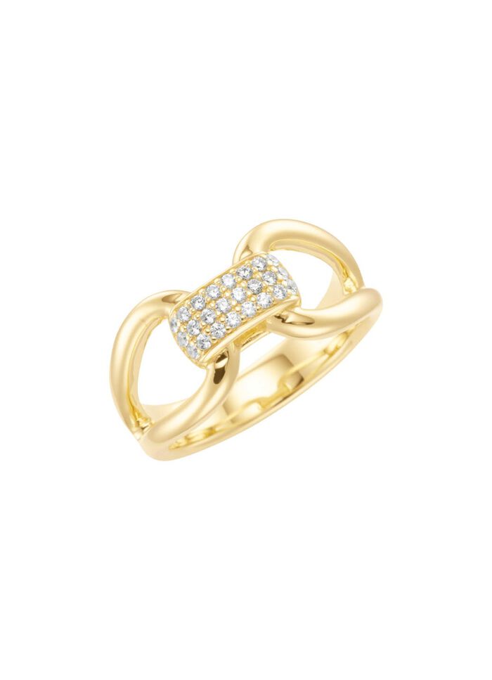 Vergoldeter Damenring mit Zirkonia 