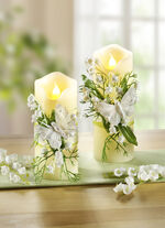 LED-Kerzen mit naturgetreuem Flackereffekt, 2er-Set, 
