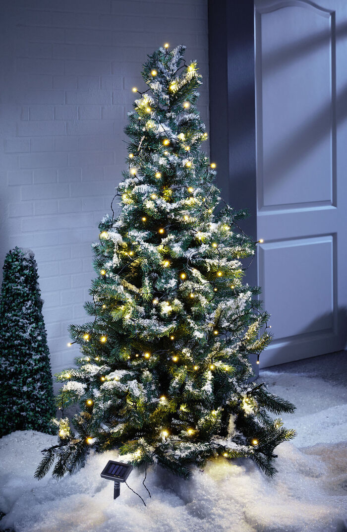 Solar-Lichterkette mit 200 kaltweißen LEDs 
