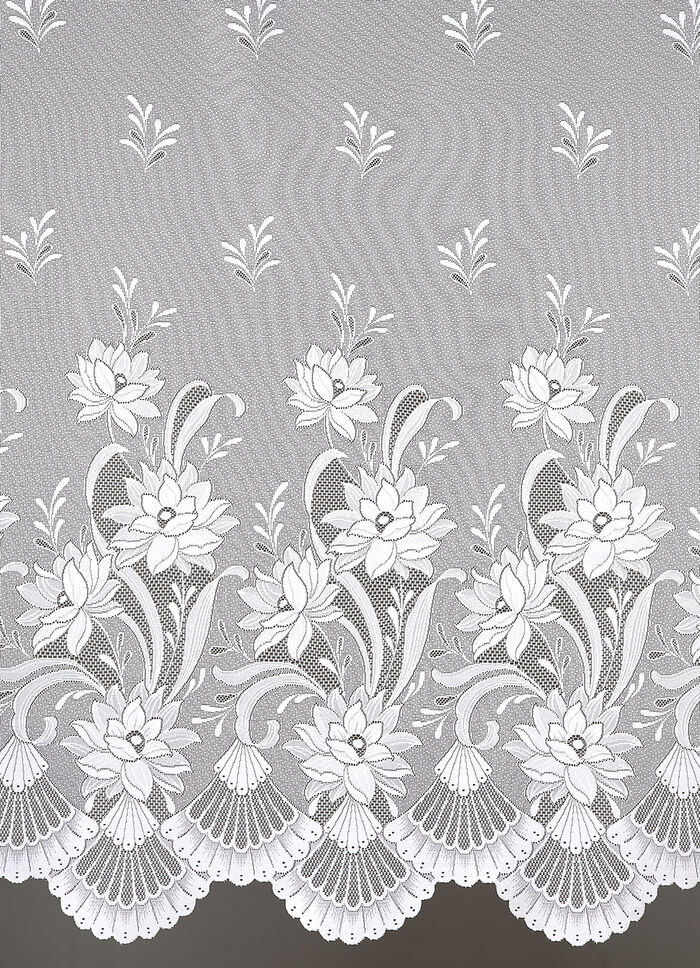 Blumenfenster-Vorhang mit Automatikfaltenband 1:3 