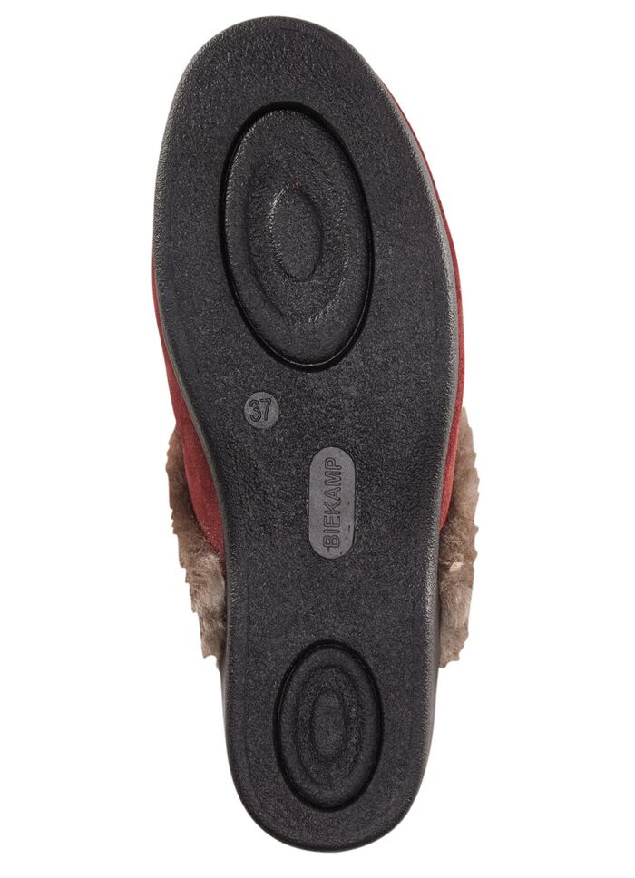 Pantoffel in 3 Farben mit echtem Lammfellfutter BORDEAUX-BRAUN