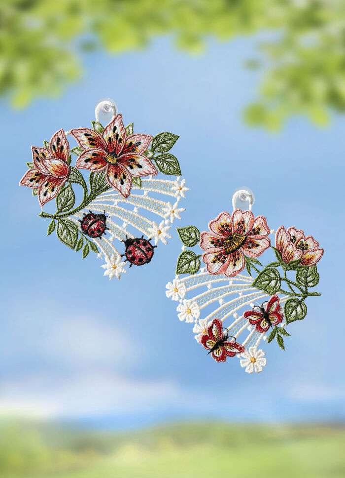 Fensterbild aus Plauener Spitze 