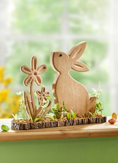 Holz-Dekoration Hase 