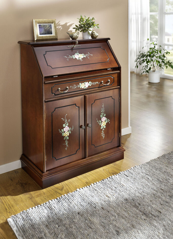 Stilvoller Sekret&auml;r mit handbemalter Blumendekoration 