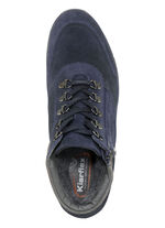 Schnür-Bootie mit praktischem Seiteneissverschluss BLAU-GRAU