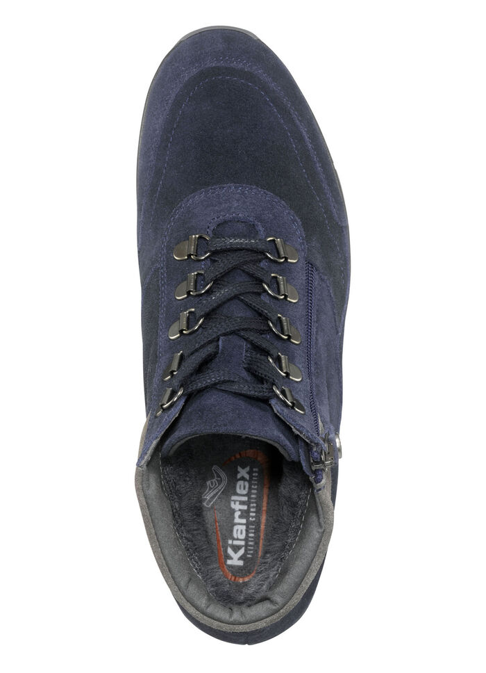 Schnür-Bootie mit praktischem Seiteneissverschluss BLAU-GRAU