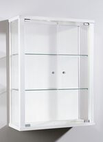 Hängevitrine mit ESG-Sicherheitsglas WEISS