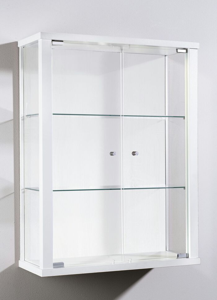 Hängevitrine mit ESG-Sicherheitsglas WEISS