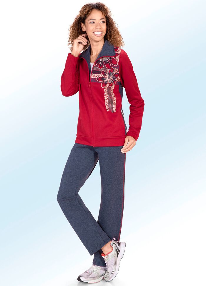 Freizeitanzug mit Blumendruck 