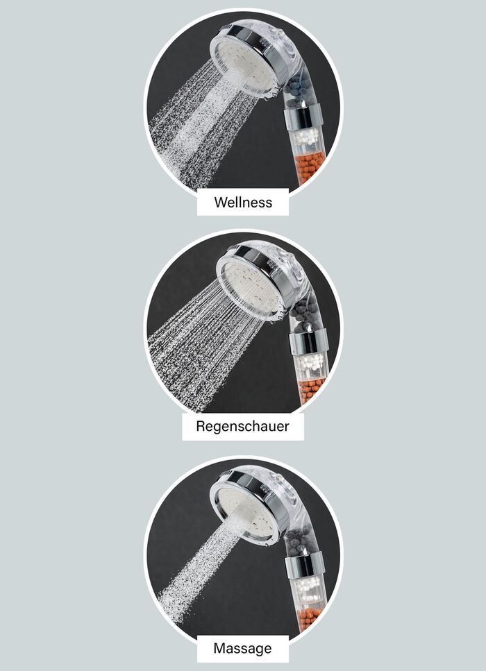 Wasserspar-Duschkopf und Wassersparer 