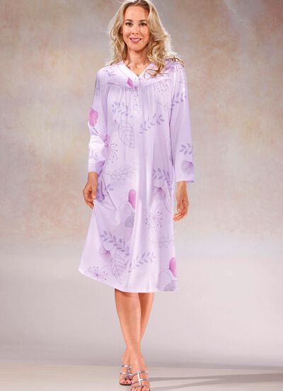 Zweierpack Nachthemden, 3/4 -langen &Auml;rmeln mit Knopfleiste 