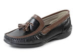 ELENA EDEN, klassische Damen-Slipper, mit herausnehmbarem Fussbett SCHWARZ-BRAUN