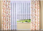 Filigraner Blumenfenster-Vorhang mit Automatikfaltenband 1:3 